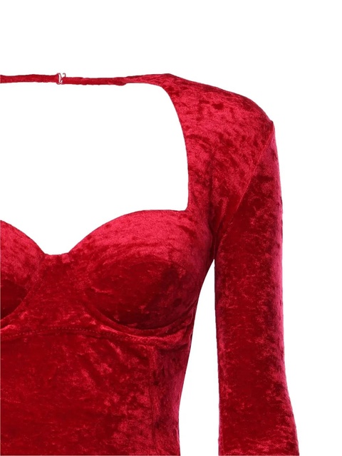 Balenciaga sweetheart long-sleeve maxi dress - Red - zdjęcie produktu nr 2