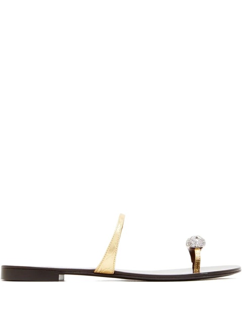 Giuseppe Zanotti crystal-embellished leather sandals - Gold - zdjęcie produktu nr 1