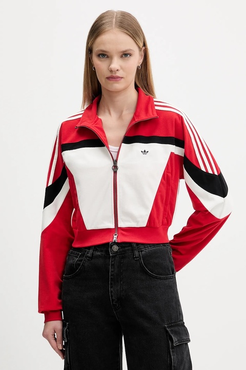 adidas Originals bluza Tracktop damska kolor czerwony wzorzysta JY2387 - zdjęcie produktu nr 1