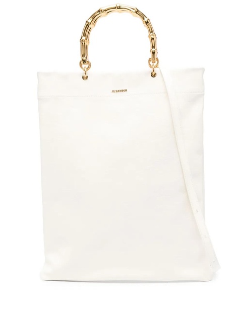 Jil Sander metallic-handle leather tote bag - White - zdjęcie produktu nr 1