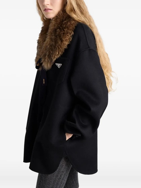 Prada button Triangle-logo jacket - Black - zdjęcie produktu nr 2