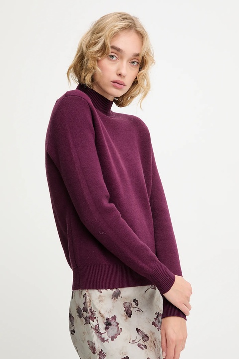 Answear.LAB sweter z kaszmirem damski kolor bordowy z półgolfem - zdjęcie produktu nr 1