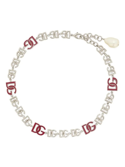 Dolce & Gabbana logo-lettering polished necklace - Silver - zdjęcie produktu nr 1