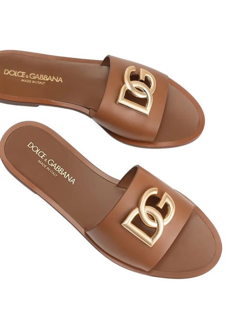 Dolce & Gabbana leather slippers - Brown - zdjęcie produktu nr 2