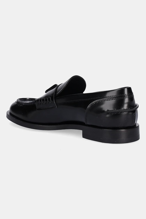 MSGM mokasyny skórzane damskie kolor czarny na płaskim obcasie 3941MDS152 954 - zdjęcie produktu nr 2