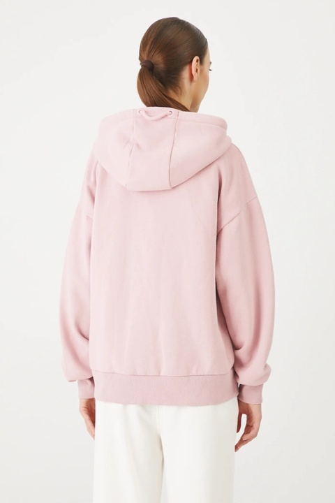 Medicine bluza damska kolor różowy z kapturem gładka - zdjęcie produktu nr 2