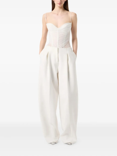 Blumarine pleated wide-leg trousers - White - zdjęcie produktu nr 1
