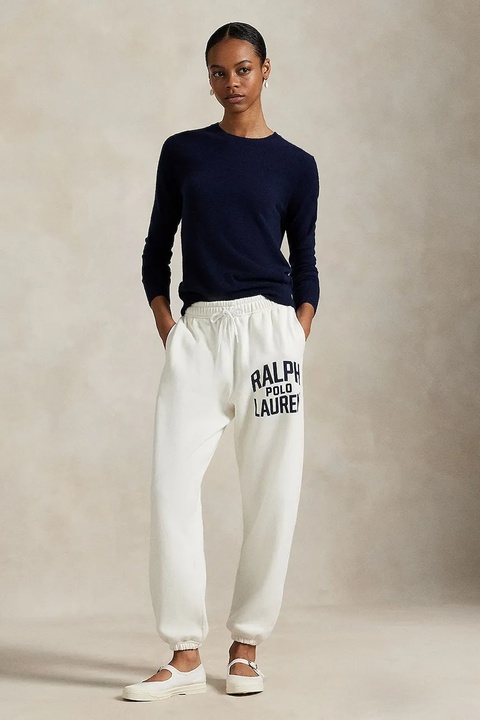 Polo Ralph Lauren spodnie dresowe damskie kolor biały z nadrukiem 211971758 - zdjęcie produktu nr 1