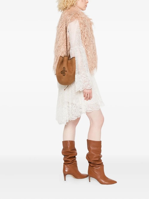 Ruslan Baginskiy pleated suede bucket bag - Brown - zdjęcie produktu nr 2