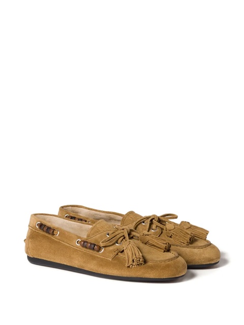 Miu Miu suede tassel loafers - Green - zdjęcie produktu nr 2