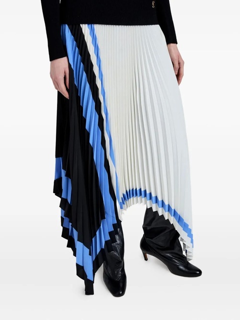 Proenza Schouler pleated patterned asymmetric skirt - White - zdjęcie produktu nr 2