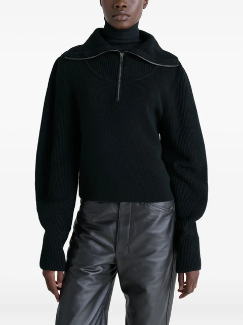 LEMAIRE ribbed-knit half-zip sweater - Black - zdjęcie produktu nr 2