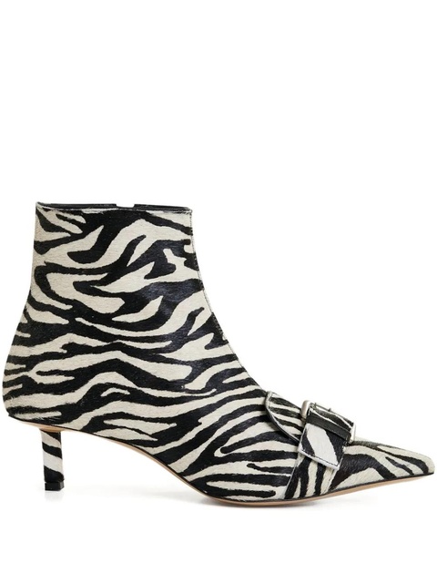 Essentiel Antwerp 45mm Ickle zebra-print buckle ankle boots - Black - zdjęcie produktu nr 1