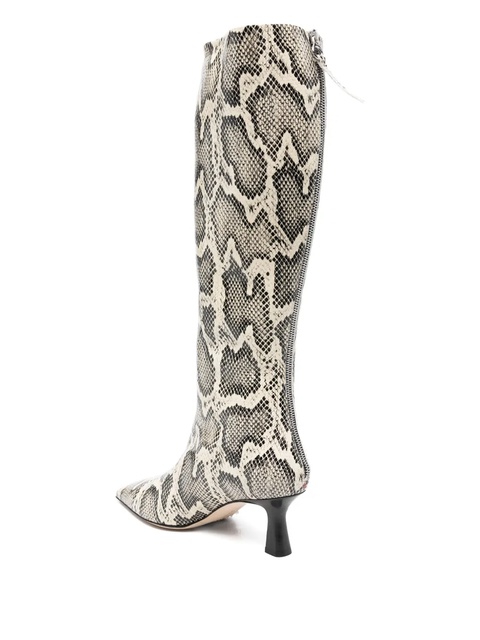 Aeyde 70mm Klea snake-print calf leather boots - Neutrals - zdjęcie produktu nr 2