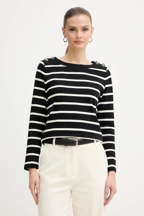 Morgan longsleeve bawełniany kolor czarny TBATO - zdjęcie produktu nr 2