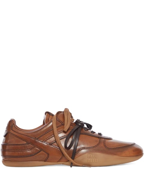 Miu Miu leather sneakers - Brown - zdjęcie produktu nr 2