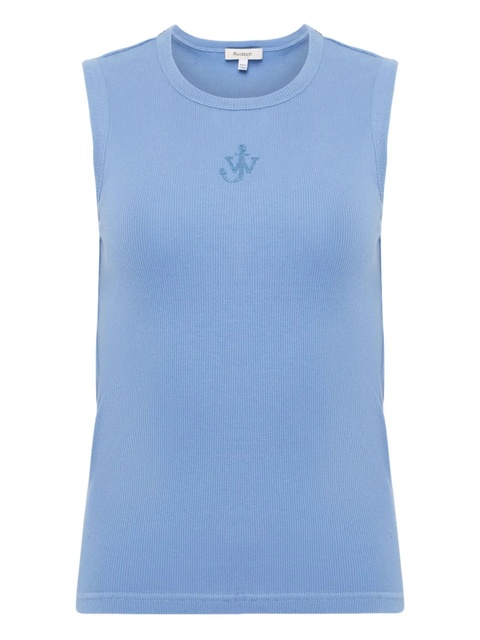 JW Anderson logo-embroidered tank top - Blue - zdjęcie produktu nr 1