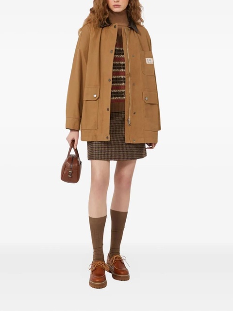 Weekend Max Mara leather-collared patch-pocket jacket - Brown - zdjęcie produktu nr 1