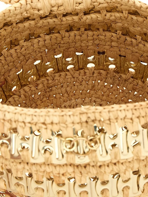 Rabanne 1969 metal-disc raffia ball handbag - Neutrals - zdjęcie produktu nr 2