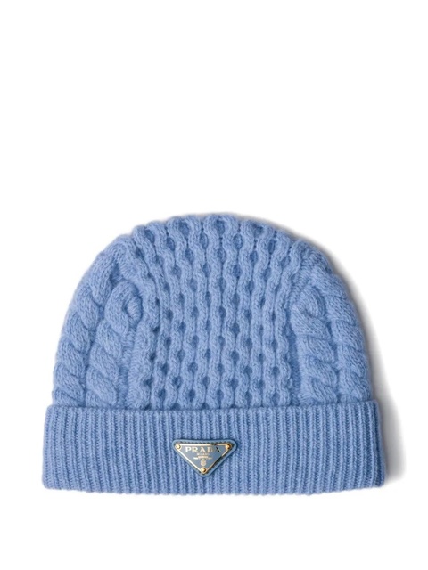 Prada cable-knit beanie - Blue - zdjęcie produktu nr 1
