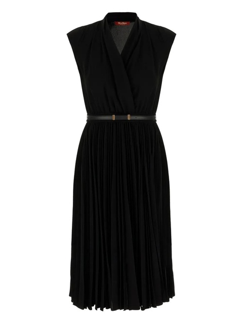 Max Mara pleated belted midi dress - Black - zdjęcie produktu nr 2
