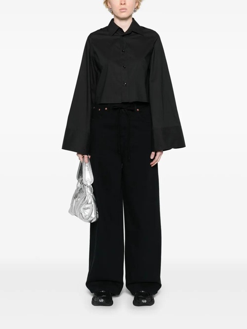 MM6 Maison Margiela extra-long sleeve cropped shirt - Black - zdjęcie produktu nr 2