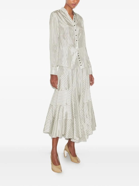 Tory Burch striped cinched button-down top - White - zdjęcie produktu nr 2