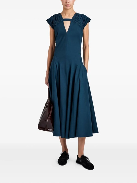 Proenza Schouler Manoela cut-out gathered midi dress - Blue - zdjęcie produktu nr 2