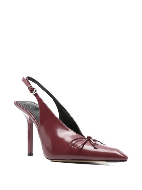 Jacquemus 100mm Cubisto slingback bow mules - Red - zdjęcie produktu nr 2