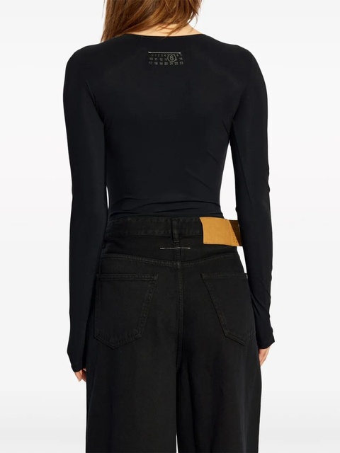 MM6 Maison Margiela numbers-motif bodysuit - Black - zdjęcie produktu nr 2