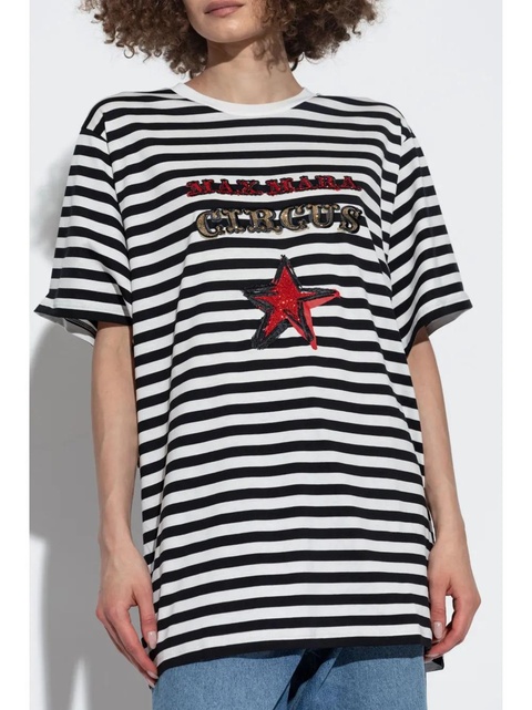 Max Mara striped cotton T-shirt - Black - zdjęcie produktu nr 2