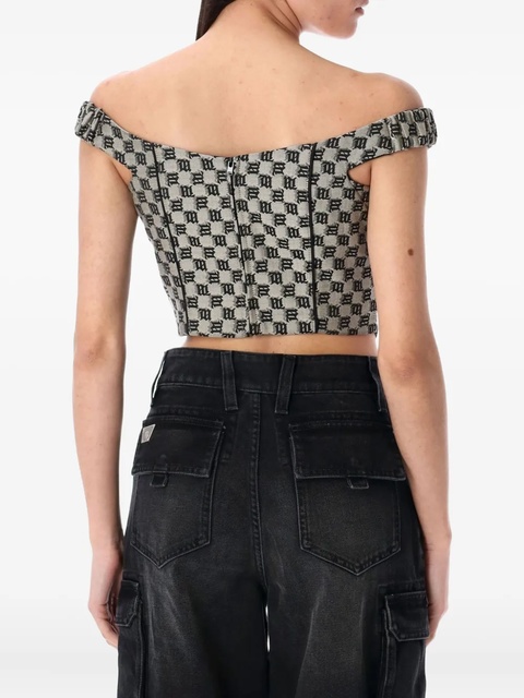 MISBHV off-shoulder logo-print top - Black - zdjęcie produktu nr 2