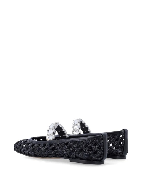 Casadei crystal-embellished ballet flats - Black - zdjęcie produktu nr 2