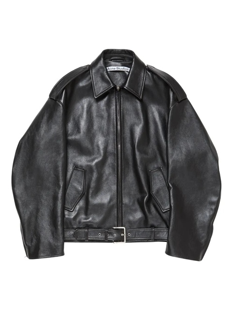 Acne Studios belted leather jacket - Black - zdjęcie produktu nr 1