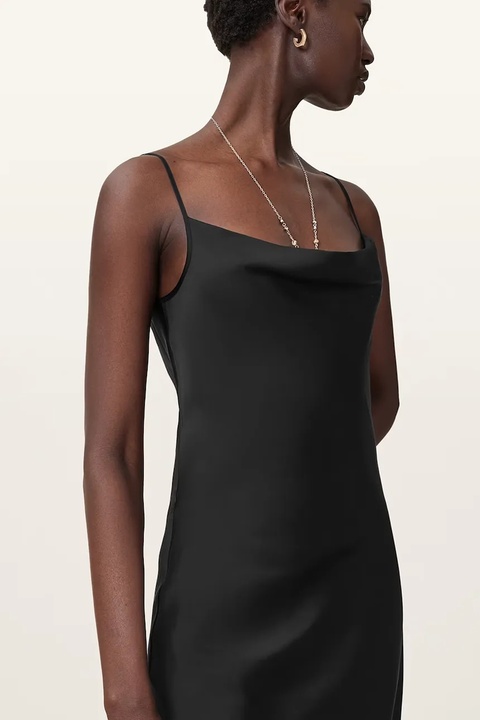 AllSaints sukienka HADLEY kolor czarny midi dopasowana W033DZ - zdjęcie produktu nr 2