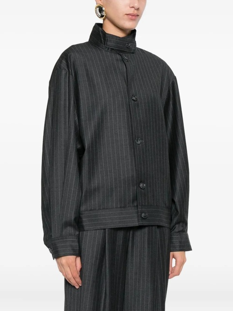 Aya Muse pinstriped bomber jacket - Grey - zdjęcie produktu nr 2