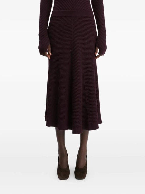 Victoria Beckham ribbed knit midi skirt - Red - zdjęcie produktu nr 1