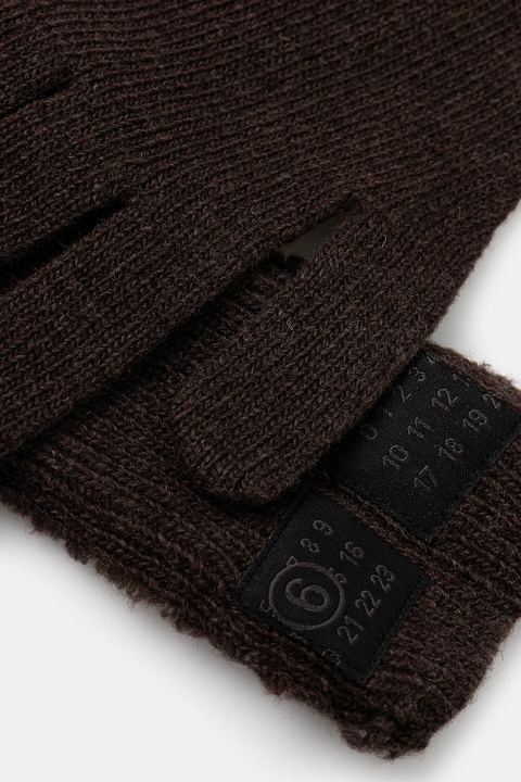 MM6 Maison Margiela rękawiczki z dodatkiem wełny damskie kolor brązowy S62TS0078.M13198.144 - zdjęcie produktu nr 2