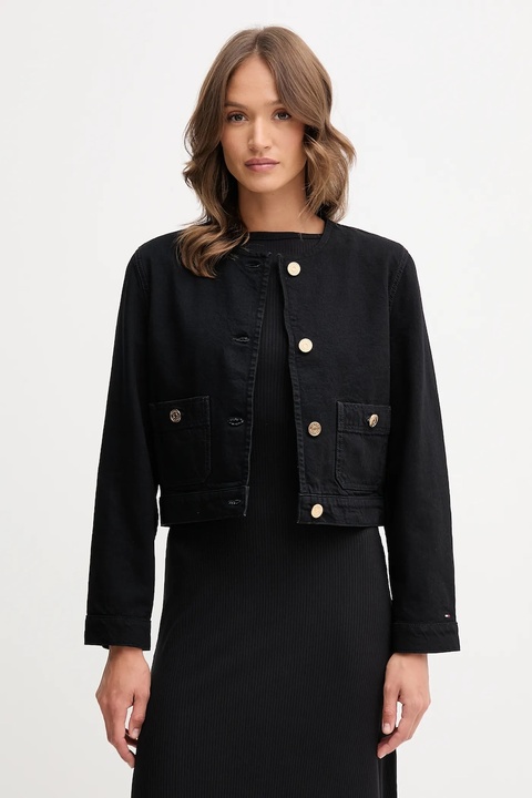 Tommy Hilfiger kurtka bawełniana kolor czarny przejściowa WW0WW46772 - zdjęcie produktu nr 1