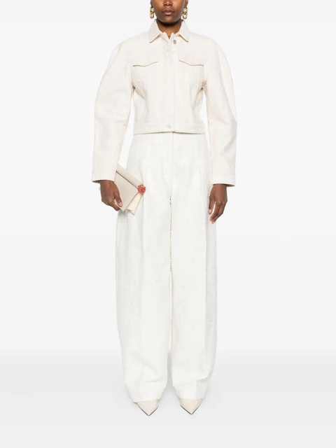 Jacquemus Le Ovalo de-Nîmes cropped jacket - Neutrals - zdjęcie produktu nr 2