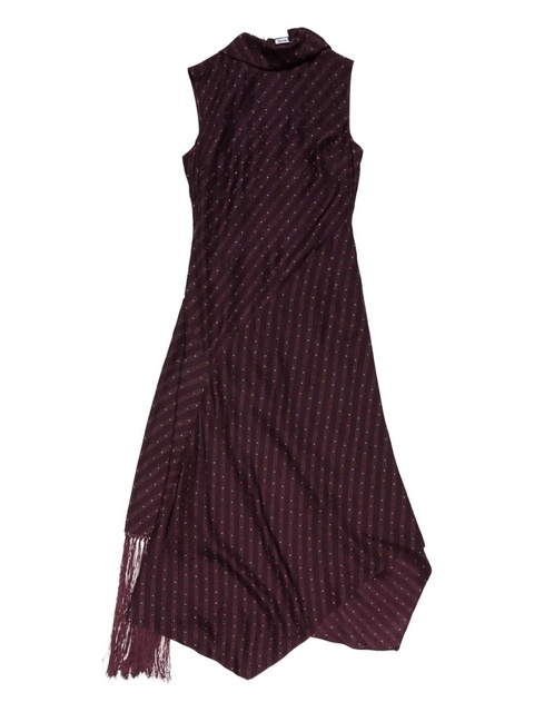 Acne Studios asymmetric fringed-scarf dress - Red - zdjęcie produktu nr 1