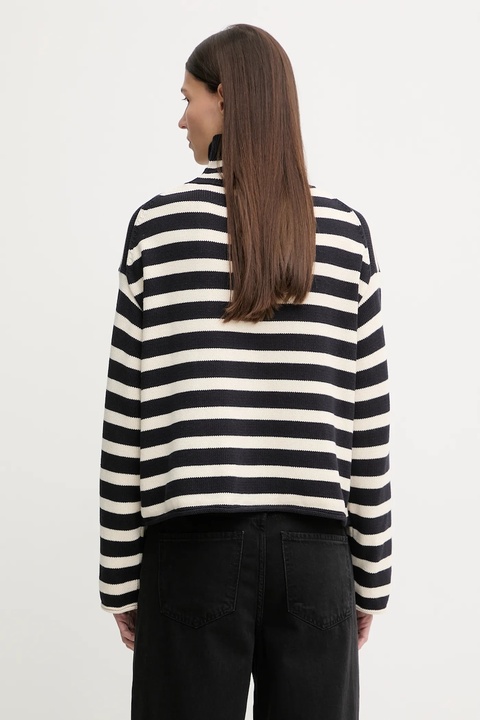 Marc O'Polo sweter bawełniany damski kolor granatowy z golfem 600605960013 - zdjęcie produktu nr 1