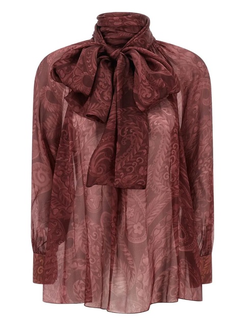 ETRO paisley-print bow blouse - Red - zdjęcie produktu nr 1