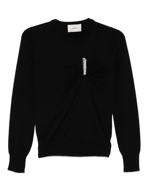 Coperni clip-detail fine-knit jumper - Black - zdjęcie produktu nr 2