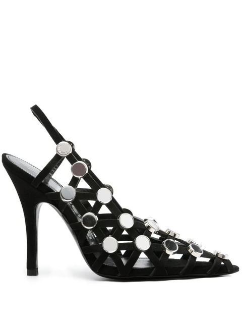 The Attico 105mm Grid rhinestone-embellished pumps - Black - zdjęcie produktu nr 1
