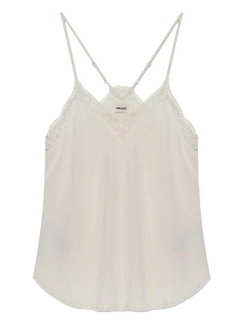 Zadig&Voltaire lace-trimmed tank top - Neutrals - zdjęcie produktu nr 1