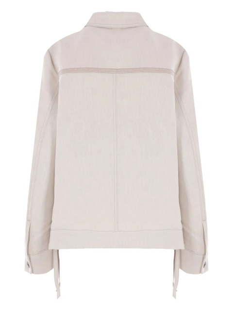 LOEWE logo-patch denim jacket - Neutrals - zdjęcie produktu nr 1
