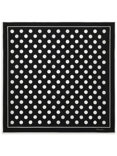 Dolce & Gabbana polka-dot cotton scarf - Black - zdjęcie produktu nr 1