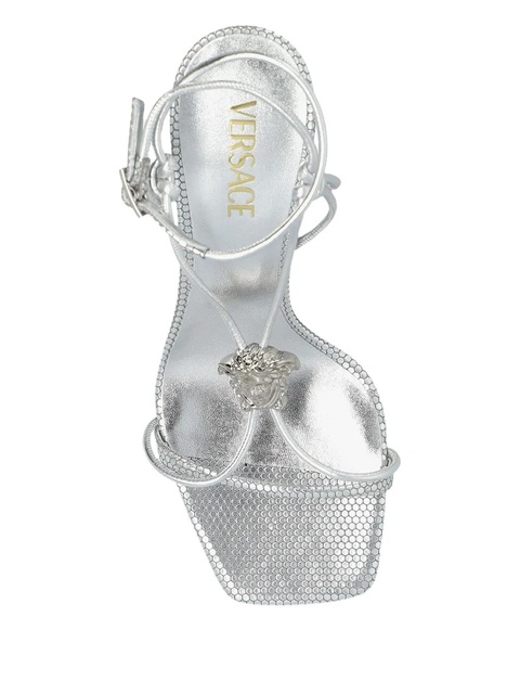 Versace 85mm La Medusa lace-up sandals - 1E01P - 1E01P Silver Palladium - zdjęcie produktu nr 2