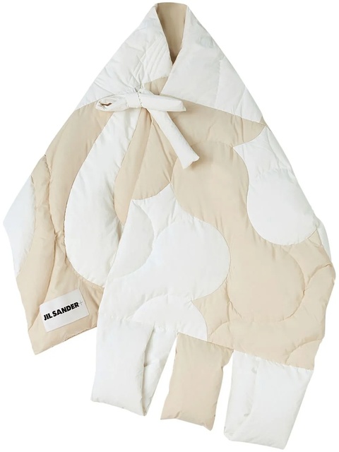 Jil Sander mixed-motif panelled-design scarf - White - zdjęcie produktu nr 1